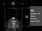LIITON Mount Fuji Heavy Crystal Whiskey Glasses Gift Set of 2, Thick Freezable Bourbon Glass 1lb Each, Premium Whiskey Gifts for Men, Frozen Crystal Chills Cocktails, 10 oz