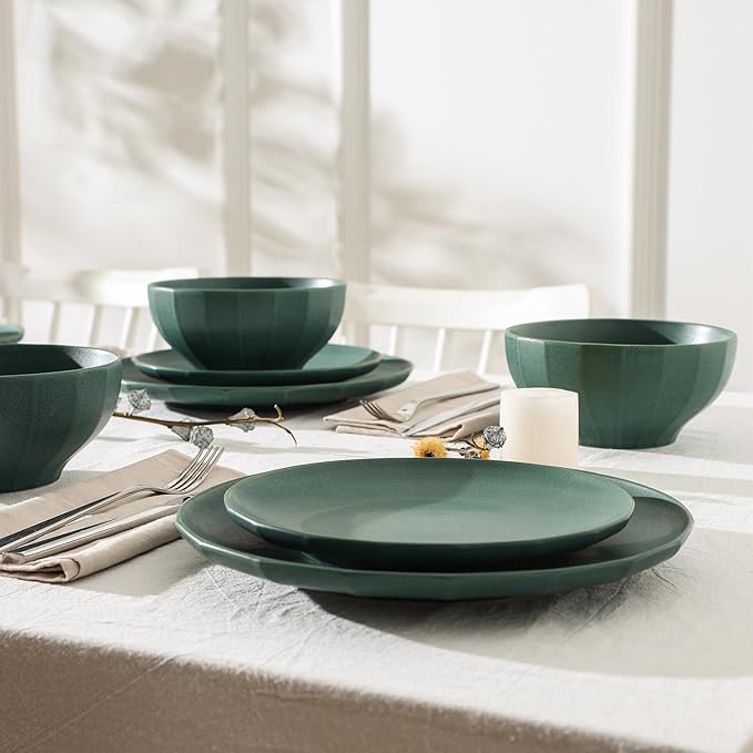 Stone Lain Rio 4-Piece Dinner Plate Set Stoneware, Green