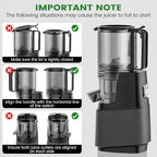 Cold Press Juicer, 5.3" Wide Feed Chute Juice Extractor Machine with 400W, High Juice Yield, Slow Masticating Juicer for Whole Vegetables & Fruits, Grey