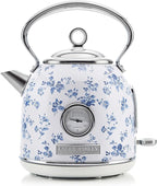 Laura Ashley Stainless Steel Electric Kettle 1.7 Liter - 1500W Rapid Boil Electric Kettles for Boiling Water - Electric Tea Kettles Automatic Shut Off - Overheat & Boil Dry Protection Cordless Kettle