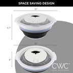 COOK WITH COLOR Collapsible Salad Spinner - 4 QT Space Saving Lettuce Dryer with Folding Collapsible Colander Great for Washing and Drying Fruit and Vegetables (Black)