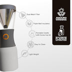 asobu Cold Brew Coffee Maker, Award-Winning 40oz Insulated Cold Brew Brewer with Portable Stainless Steel Carafe – No.1 Europe Coffee Fest Winner, Leakproof, BPA-Free, Keeps Cold 24H