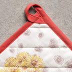 Maison d' Hermine Pot Holders 100% Cotton Heat Resistant Potholders 8" x 8" Hot Pads with Loop BBQ, Cooking, Baking, Grilling, Kitchen, Handling Hot Pans (Pack of 1, Bagatelle)