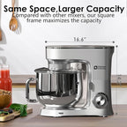 Kitchen in the Box Stand Mixer, 900W 8.5 QT Kitchen Electric Mixer, 10-Speed Large Capacity Tilt-head Food Mixer with Dough Hook, Wire Whip, Flat Beater & Splash Guard (Silver)