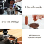 6pcs Espresso Tamper Set, Barista Tools Kit for Coffee Machine, Spring-Loaded 304 Stainless Steel Base 30lbs Coffee Calibrated Tamper kits for Enjoying cafes Home Office hotels(51mm)