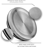 JoyJolt Kitchen Canister Set. 6 Glass Jars with Lids (Stainless Steel) Lids. Airtight Food Storage Containers for Pantry or Counter. Versatile Pantry Organization, Sugar Container or Cereal Canisters