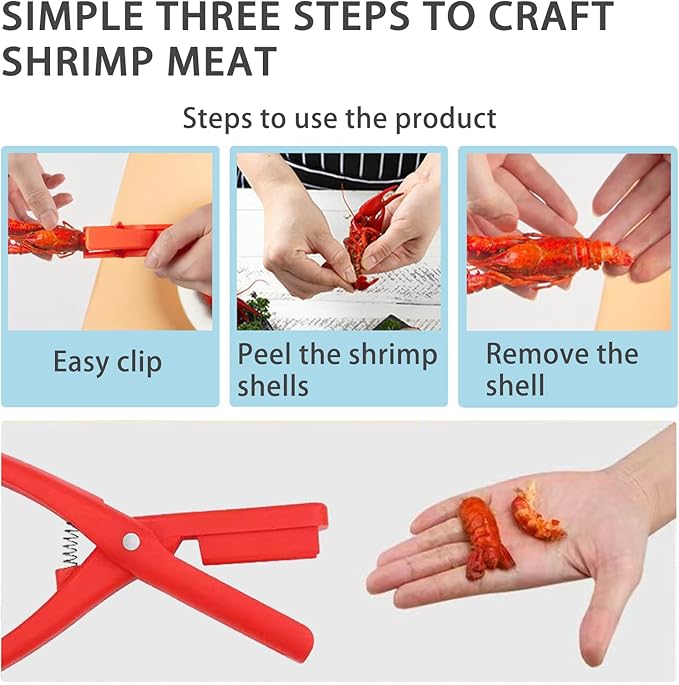 Crawfish Peeler Tool, Crayfish and Shrimp Shelling Device, Convenient and Smart Crayfish Sheller for Families and Restaurants (Red, 3 Pcs)