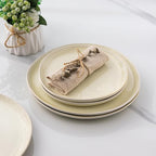 AmorArc Ceramic Dinnerware Sets,Handmade Reactive Glaze Plates and Bowls Sets,Highly Chip and Crack Resistant | Dishwasher & Microwave Safe Dishes Set, Service for 4 (12pc)