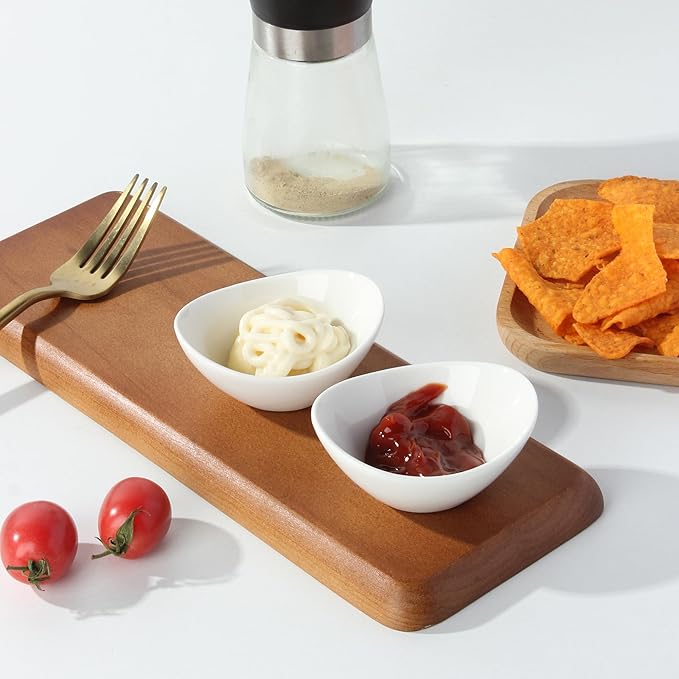 UIBFCWN 6 Pack Ceramic Dipping Bowls, 1.7 Oz Soy Sauce Dishes, White Dipping Sauce Bowls/Dishes for Tomato Sauce, Sushi, BBQ, Charcuterie Boards accessories