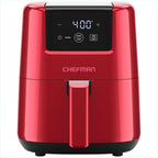 CHEFMAN 2 Qt Mini Air Fryer – Digital Space-Saving Compact Air Fryer with Nonstick and Dishwasher Safe Basket, Quick & Easy Meals in Minutes, Features Digital Timer and Shake Reminder – Red
