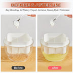 Yogurt Strainer, Greek Yogurt Maker with Fine Mesh Strainer, Greek Yogurt Milk Filter, Food Strainer, Greek Yogurt Strainer for Making Paneer, Soybean Milk, Kefir, Tofu, Cheese (White)