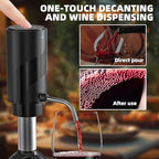 Wine Aerator Electric Wine Decanter Automatic Wine Aerator, Wine Dispenser Wine pourer with USB Rechargeable,Wine Lover for women&Men(Black-ABS)