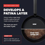 GreenPan x Bobby Flay 11" Carbon Steel Crepe Pan, Pre-Seasoned, Nontoxic, PFAS-Free, Induction Compatible, Pancake & Omelet Flat Griddle, High-Heat & Oven Safe Cookware, Cast Iron Alternative