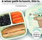 Yoobi Star Wars X 2-Pack Grogu Bento Boxes & Ice Packs for Kids & Tweens – 3 Compartment Lunch Box, Dishwasher & Microwave Safe – BPA & PVC Free, Leakproof – 2 Boxes