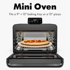 CHEF iQ MiniOven Smart Toaster Oven Air Fryer Combo, 11-in-1 Countertop Convection Oven, Bake, Broil, Air Fry, Broil, Dehydrate, 1750W, 25 Qt Capacity, Fast Cooking with Touchscreen Controls – Black