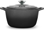 Signature Enameled Cast Iron Dutch Oven, Non-Stick Serving Pot with Tight Fitting Lid for Perfect Roasting, Baking, Sauteing, and Bread Making | 13.5Q (12.7L) - Oyster Grey