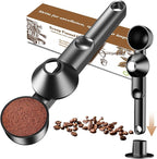 Coffee Scoop with Funnel for Ground Coffee, Protein Powder & Tea, for Reusable K-Cup Refiller, 2TBSP Mess-Free, Funnel Design Prevents Spills (Black, 1-Pack)