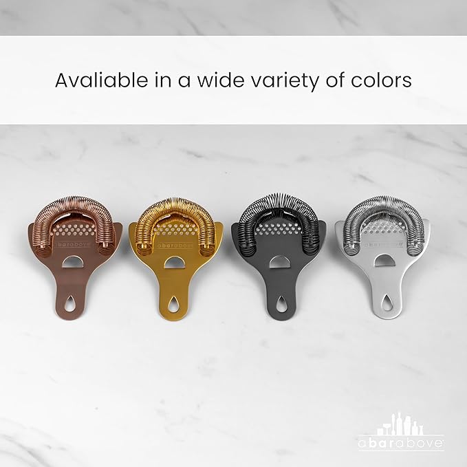 A Bar Above Gold Hawthorne Strainer Cocktail, Stainless Steel Bar Strainer Cocktail, High-Density Spring, Mirrored Gold Finish, Drink Strainer, Cocktail Strainer, for Boston Shakers and Mixing Glasses