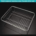 iPEGTOP Expandable Dish Drying Rack Organizer and Utensil Cutlery Holder, 304 Stainless Steel Over Sink Dish Rack, Dish Drainer in Sink or On Counter, Rustproof