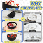 Wheat Straw Small Bowls Set of 6, Unbreakable 10 OZ Mini Dessert Bowls, Snack Bowl for Kitchen, Picnic, Microwave & Dishwasher Safe Bowl Set for Ice Cream, Fruits, Appetizer, Black