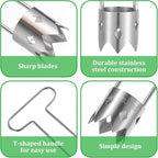 Red Bell Pepper Seed Corer,T Shaped Vegetable and Fruit Corer Remover Stainless Steel Pepper Seed Corers Remover Practical Kitchen Gadget for Peppers,Tomato,Apple Corers Tool