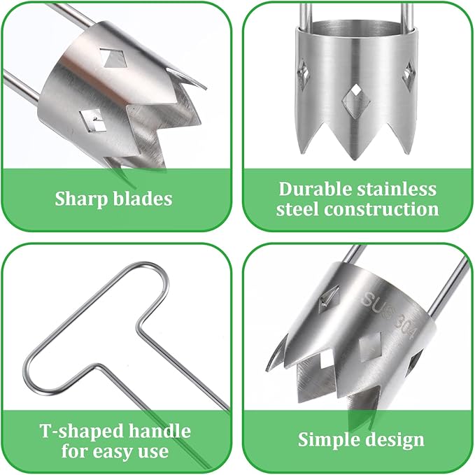 Red Bell Pepper Seed Corer,T Shaped Vegetable and Fruit Corer Remover Stainless Steel Pepper Seed Corers Remover Practical Kitchen Gadget for Peppers,Tomato,Apple Corers Tool