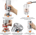 Upgraded Electric Salt and Pepper Grinder Set Automatic with Adjustable Grinding Speed and Externally Adjustable Coarseness, Rechargeable Pepper Grinder with USB Charging Base and LED Light