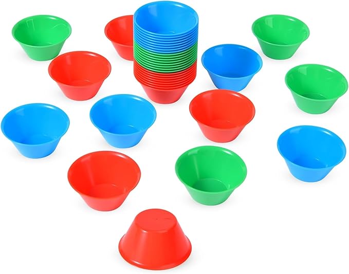 Small 60 Pcs Puto Molder Filipino (2.2" x 1") - Kutsinta Molder for Baking - Puto Mold Cups for Steamer - Filipino Plastic Molds for Desserts in Assorted Colors
