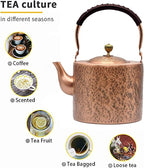 67.6oz Copper Teapot, Tea Kettle For Stovetop Safe, Classic Non-Coating Pure Copper Tea Set with Stainless Steel Tea Ball For Loose Leaf, Large and Solid Tea Pot For 4-6 Cups (2000ml)