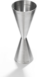 Piña Barware Slim Stainless Steel Commercial 2oz. / 1oz. Slim Style Measuring Jigger Bar Tool (Brushed Finish)