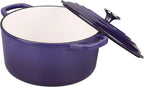 Enameled Cast Iron Dutch Oven Pot with Lid, for Sourdough Bread Baking, Round Dutch Ovens, 6 Quart, Purple