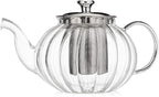 Teabloom Vienna Glass Teapot – Stain-Free Heatproof Glass – Stovetop Safe – Removable Stainless Steel Infuser – Perfect for Loose Leaf Tea – 37 oz. / 1100 ml (3-4 Cups)