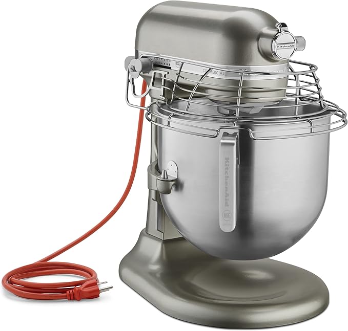 KitchenAid KSMC895CU 8-Quart Commercial Countertop Mixer with Bowl Guard, 10-Speed, Gear-Driven, Contour Silver