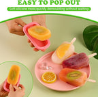 WMKGG Stackable Silicone Popsicle Molds with Lids, 4 PCS Ice Cream Molds with 50 Wooden Sticks for Cake Pop, Ice Pop, Cakesicle (Standard Size/Multicolor)