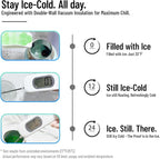 32oz Water Bottle with Comfort Grip Handle, HydroQuin Gym Water Bottle, Insulated Steel Water Bottle with Wide Mouth, No Straw