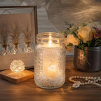 LUODA MirthMood 32 OZ Wide Mouth Mason Jars, 6 PACK Glass Mason Jars with airtight Lids, Quart mason jars wide mouth for Preserving, Meal Prep, Overnight Oats, Sauces,Honey, Jam, Yogurt or Jar Decor