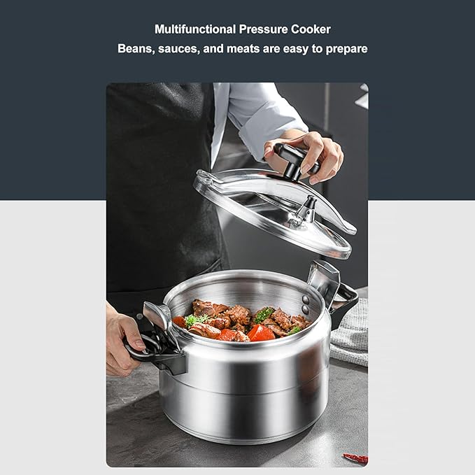 Haofy Large Capacity Pressure Cooker, Aluminum Alloy, Quick Cooking, Anti Stick Coating, Safety Design, Thickened, Commercial Household Use (9L)
