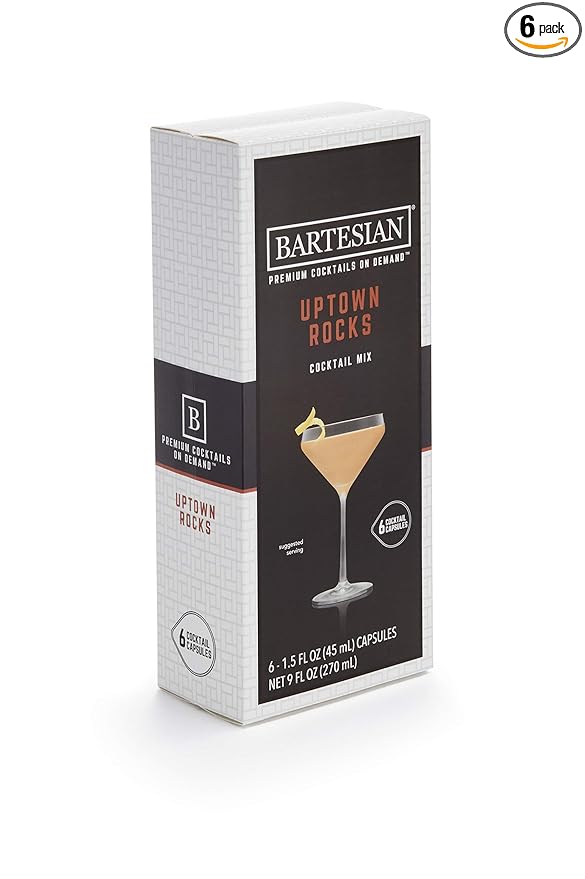 Bartesian Uptown Rocks Cocktail Capsules, Pack of 6 for Bartesian Premium Cocktail Maker (55356)
