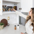 Pack of 2, Expandable 3 Tiered Spice Rack Organizer for Cabinet and Kitchen Pantry Shelf - Non-Slip Shelves for Spices, Seasoning, Canned Food, Medicine Cabinet Organizer - Includes Silicone Funnels