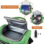 OPUX Lunch Box For Men Women, Insulated Large Lunch Bag Adult Work, Double Decker Lunchbox Meal Prep, Dual Compartment Leakproof Lunch Cooler, Soft Lunch Pail Tote Boys Girls Kids School, Green 12L
