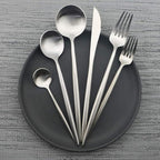 JASHII Luxury Flatware, Silverware Sets, 6-pieces Elegant Cute 18/10 Stainless Steel Silverware Set for Eating Home Kitchen Hotel Restaurant, Service Sets for 1 People, Dishwasher Safe