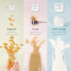 Felli Flip Tite Acrylic Food Storage Container with Lid 6” XL Air Tight Ring Seal Flip Top, Plastic Kitchen Baking Canister for 5 lb Flour Sugar Rice Protein Powder Pantry Organizer (Nest-M, White)