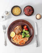 Hasense Ceramic Dinner Plates Set of 4, 10 Inch Large Red Pasta Dessert Salad Serving Plates, Stoneware Steak Plate Set, Microwave and Dishwasher Safe