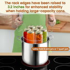 Canning Pot with Lid & Rack, 21.5 QT Stainless Steel Water Bath Canner for Home Canning, Complete Canning Supplies with Funnel, Jar Lifter, Tongs, Lid Lifter, Wrench, Bubble Remover