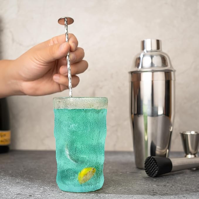 7-Piece Cocktail Shaker Set, 24oz Shaker Strainer Muddler Jigger Mixing Spoon Pourers, Bartender Kit, Bar Accessories, Stainless Steel Bar Set