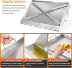 GGC Universal Griddle for Gas Grills, 25" x 16" Flat Top Griddle Plate for Gas Stove, Stainless Steel Griddle for Camping Stove, Nonstick Cooking Griddle for Charcoal, Tailgating, Parties