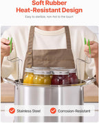 VEVOR Canning Supplies Starter Kit, 9 Pieces Stainless Steel Water Bath Canning Kit for Beginners, Canning Tools Set: Rack, Ladle, Measuring Spoon, Funnel, Tongs, Jar Lifter, Jar Wrench