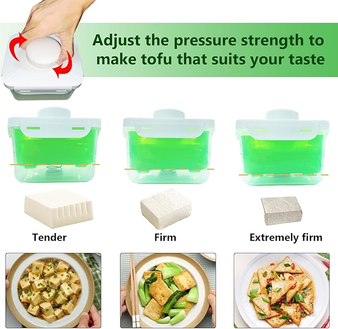 Tofu Press,Adjustable Tofu Press for All Kinds of Tofu and Cheese,Easily Remove Water from Silken/Firm/Extra Firm Tofu,Dishwasher Safe & BPA-Free,Elevate Your Dishes