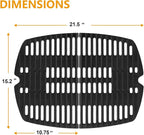 7645 Cooking Grid Grates for Weber Q200, Q220, Q2000, Q2400 Gas Grills, 53060001,BBQ Accessories for Weber Baby Q, Matte Cast Iron,2 Pack