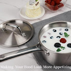 2 QT Saucepan with Lid,3-Ply Stainless Steel Saucepan,Professional Grade Cookware,Induction Compatible